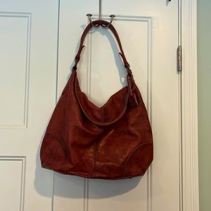 Frye leather hobo bag. Red/mahogany. Medium size.